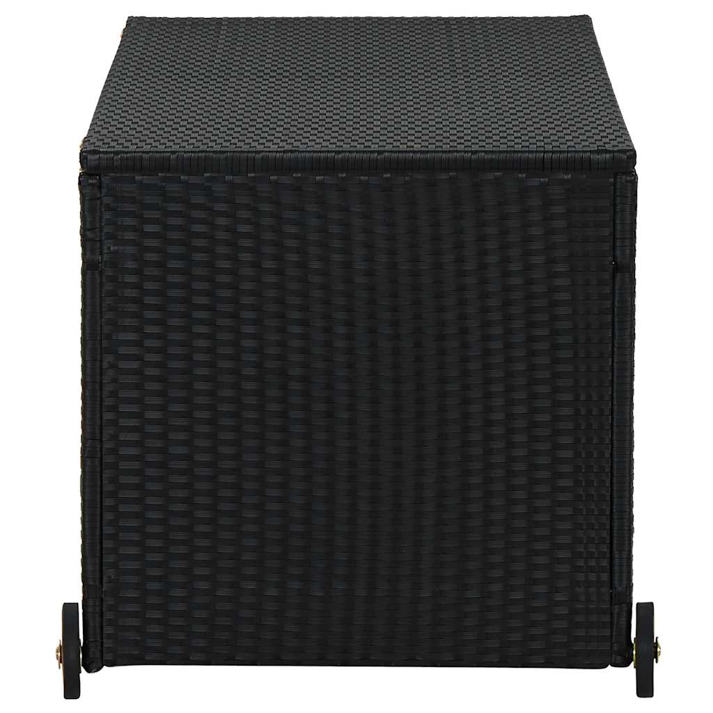 Vrtna kutija za pohranu crna 120 x 65 x 61 cm od poliratana