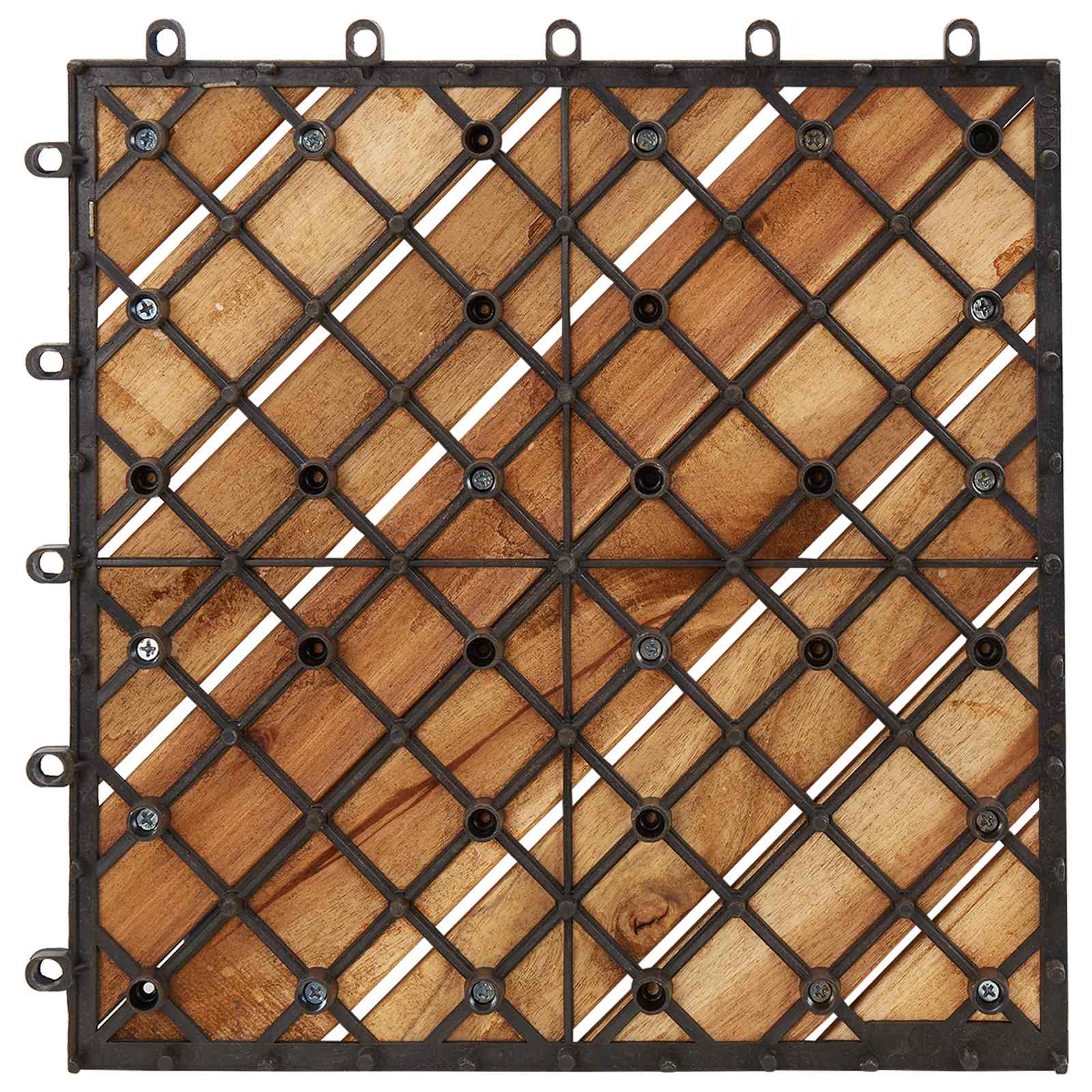 Pločice za decking 10 pcs Smeđa 30 x 30 cm Acacijsko drvo