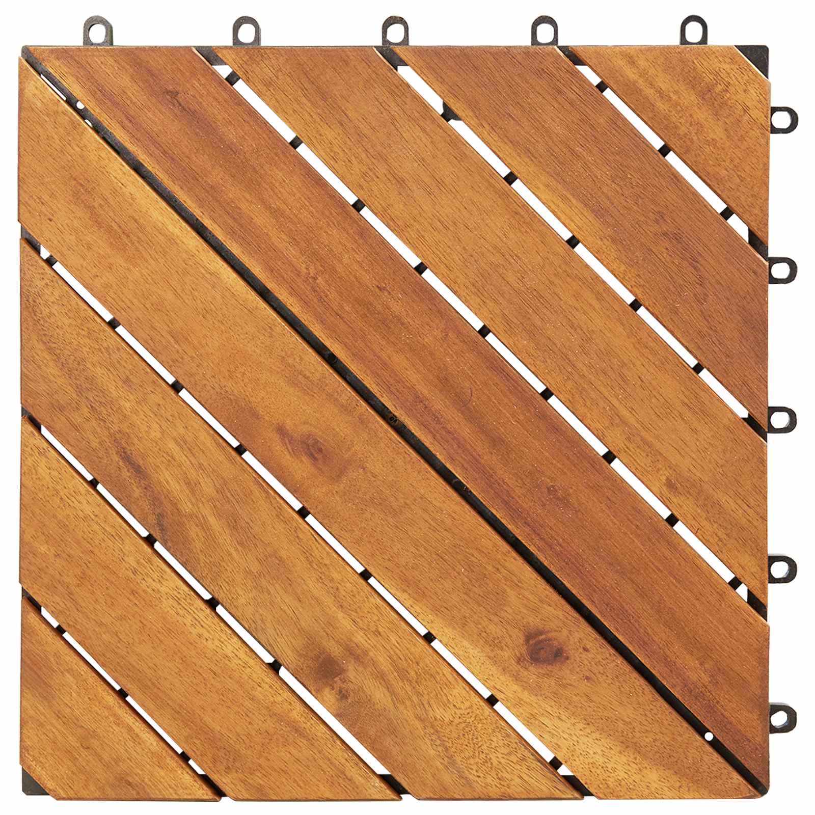 Pločice za decking 10 pcs Smeđa 30 x 30 cm Acacijsko drvo