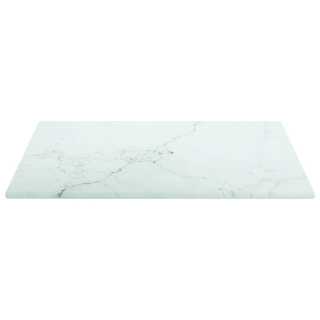 Stolna ploča bijela 30x30 cm 6 mm staklena s mramornim uzorkom