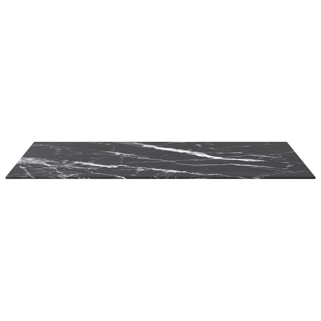 Stolna ploča crna 100 x 62 cm 8 mm staklena s mramornim uzorkom