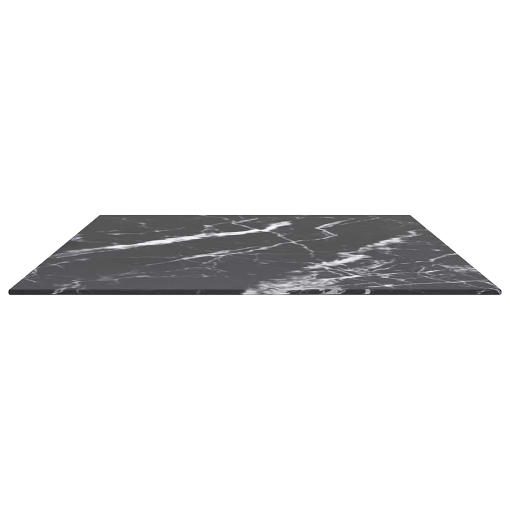 Stolna ploča crna 100 x 62 cm 8 mm staklena s mramornim uzorkom
