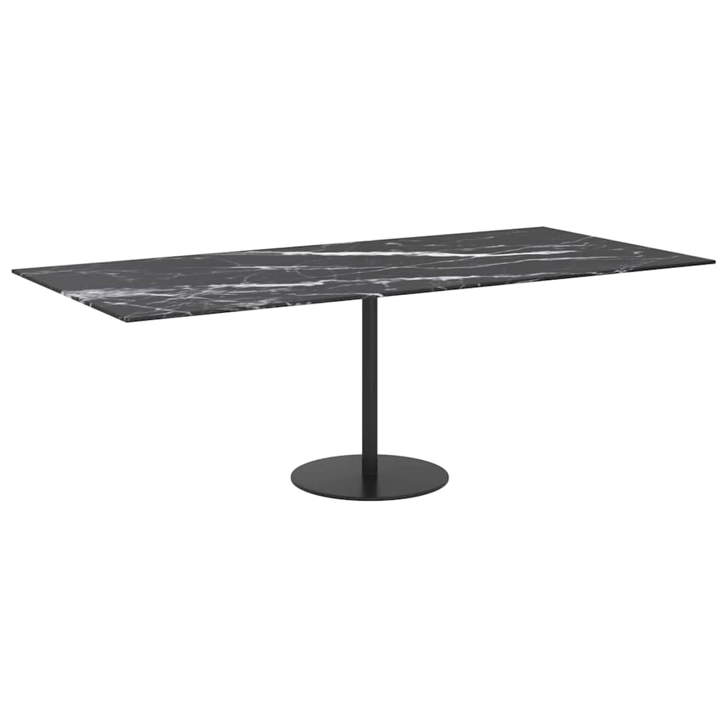 Stolna ploča crna 100 x 62 cm 8 mm staklena s mramornim uzorkom
