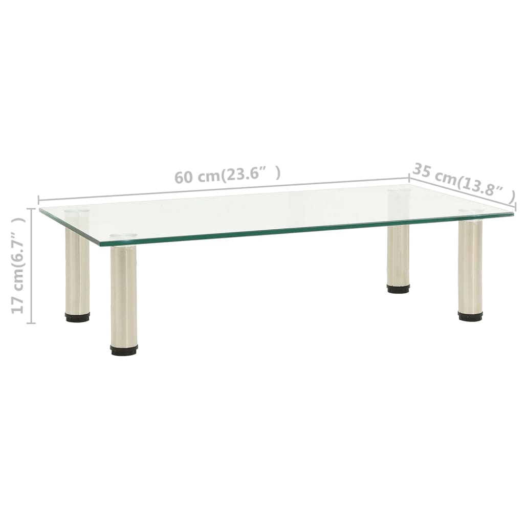 TV stalak prozirni 60 x 35 x 17 cm od kaljenog stakla