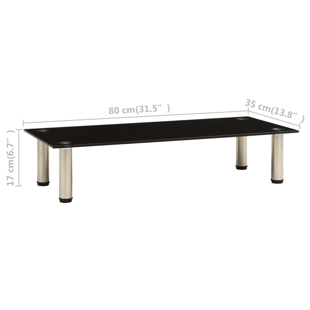TV stalak crni 80 x 35 x 17 cm od kaljenog stakla