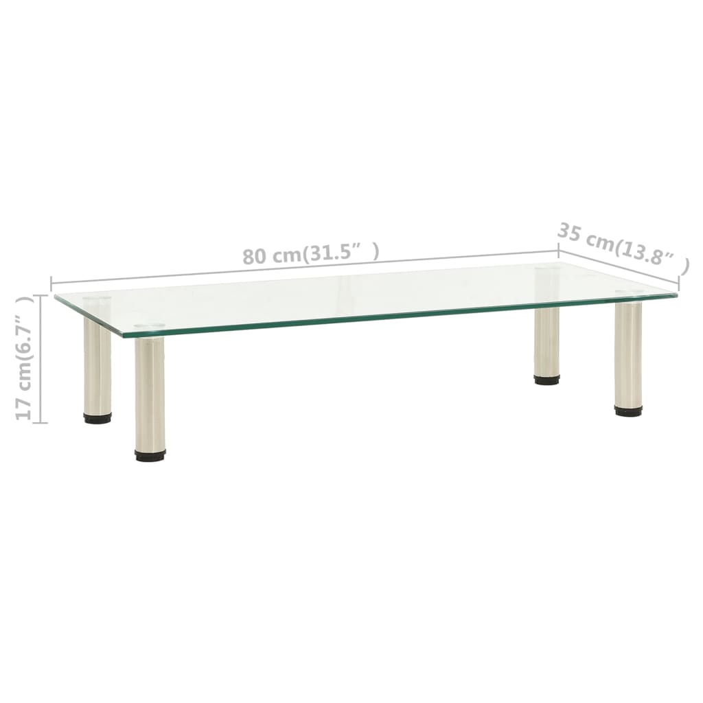 TV stalak prozirni 80 x 35 x 17 cm od kaljenog stakla