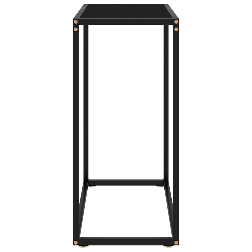 Konzolni stol crni 60 x 35 x 75 cm od kaljenog stakla