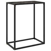 Konzolni stol crni 60 x 35 x 75 cm od kaljenog stakla