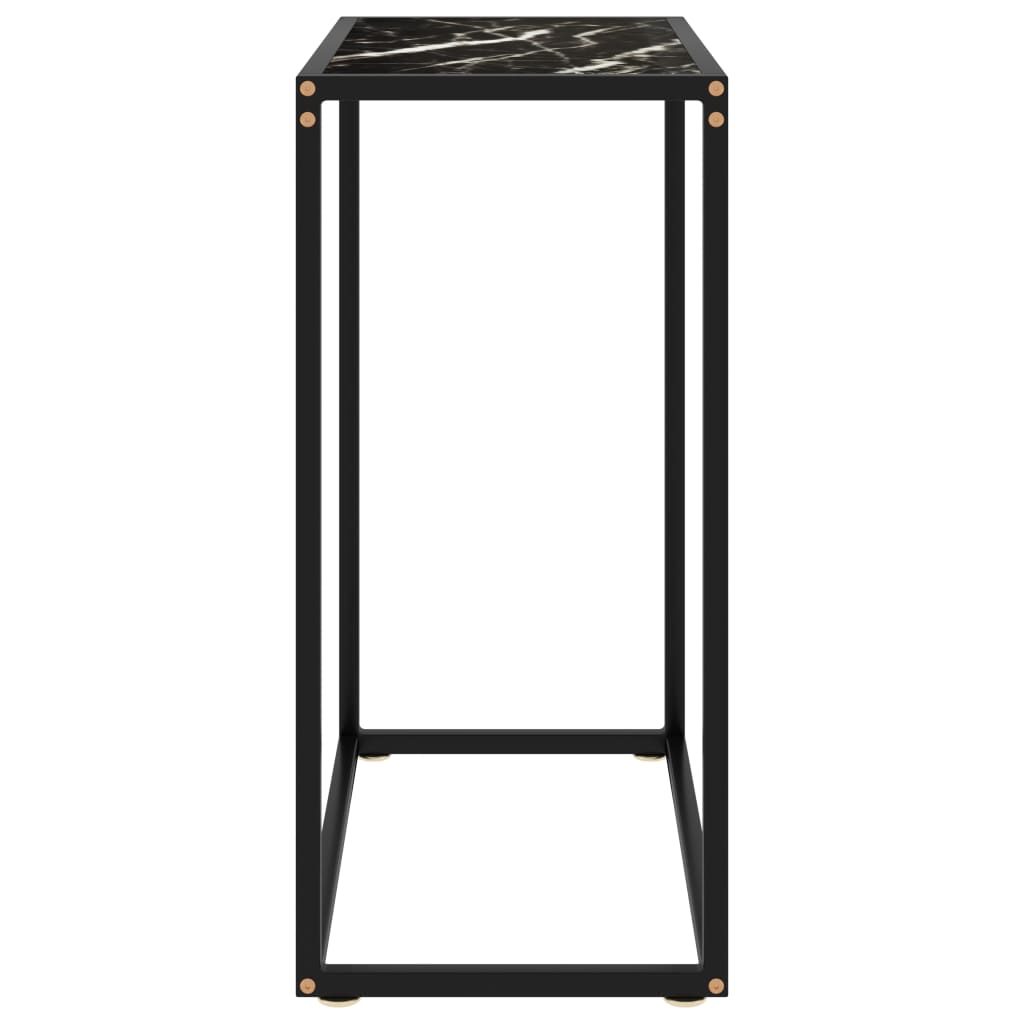 Konzolni stol crni 60 x 35 x 75 cm od kaljenog stakla