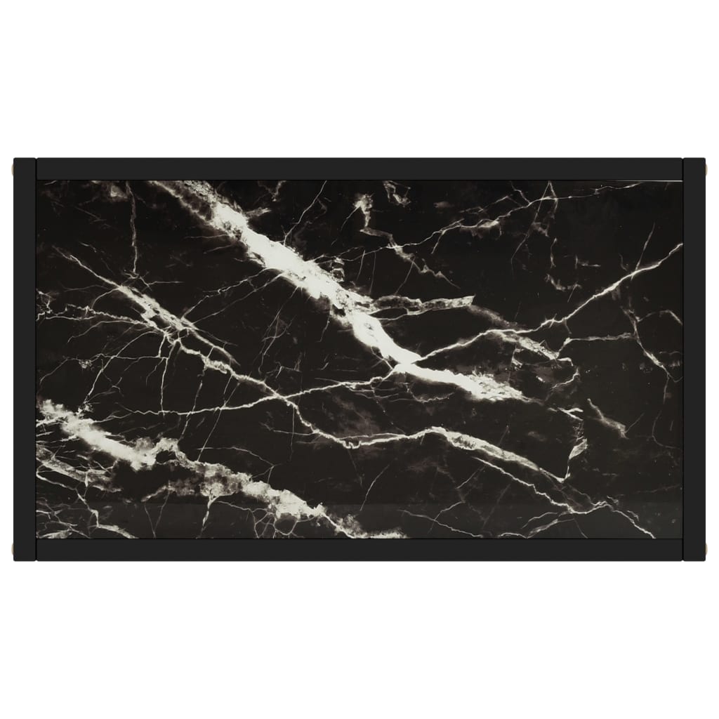 Konzolni stol crni 60 x 35 x 75 cm od kaljenog stakla