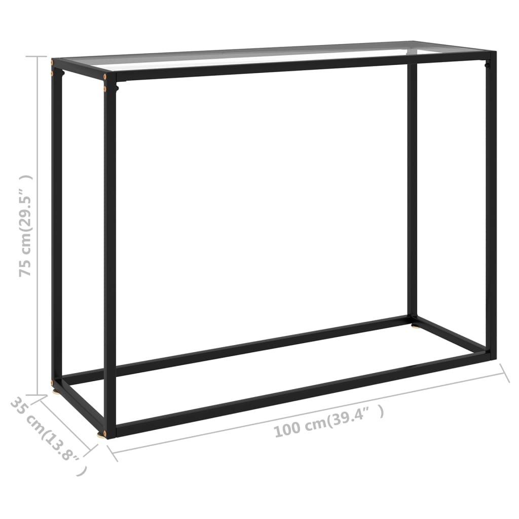 Konzolni stol prozirni 100 x 35 x 75 cm od kaljenog stakla