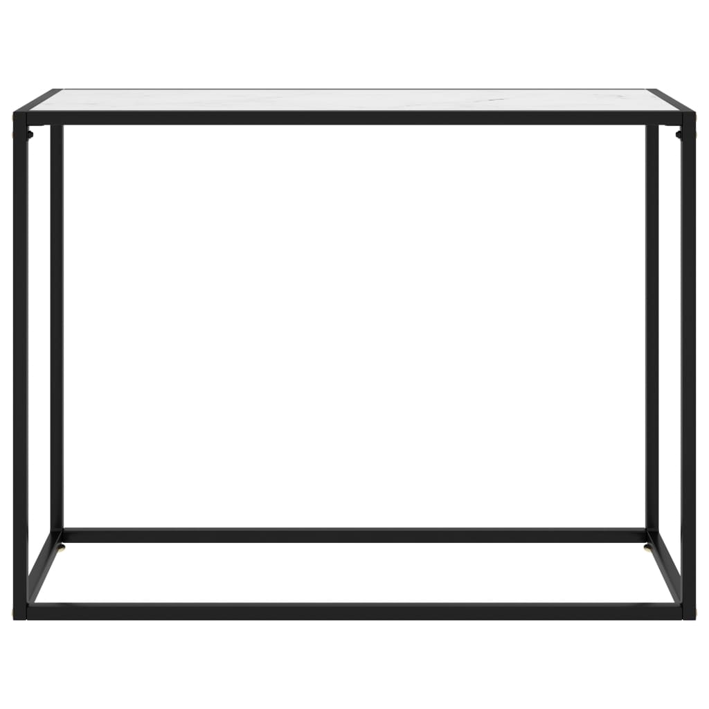 Konzolni stol bijeli 100 x 35 x 75 cm od kaljenog stakla
