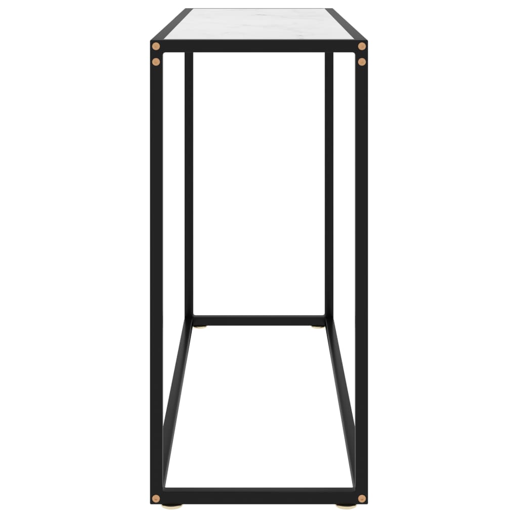 Konzolni stol bijeli 100 x 35 x 75 cm od kaljenog stakla