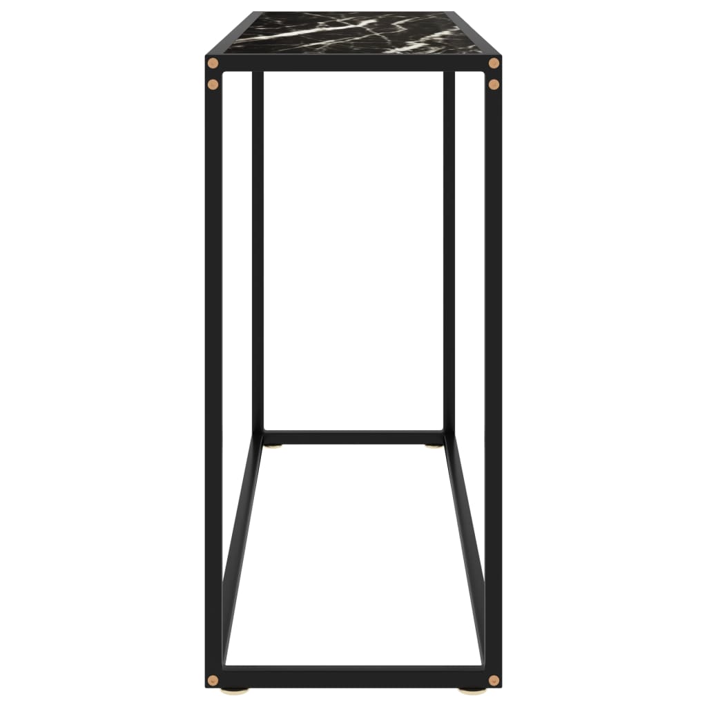Konzolni stol crni 100 x 35 x 75 cm od kaljenog stakla
