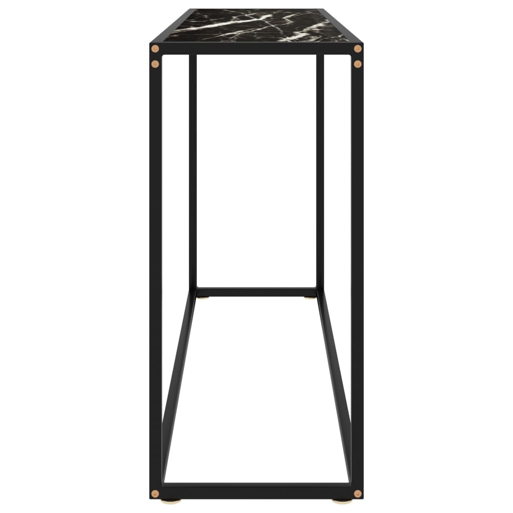 Konzolni stol crni 120 x 35 x 75 cm od kaljenog stakla