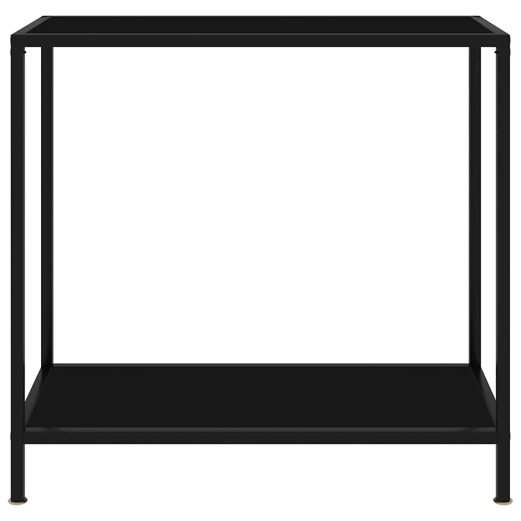 Konzolni stol crni 80 x 35 x 75 cm od kaljenog stakla