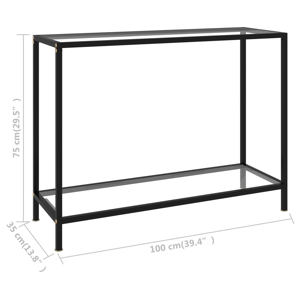 Konzolni stol prozirni 100 x 35 x 75 cm od kaljenog stakla