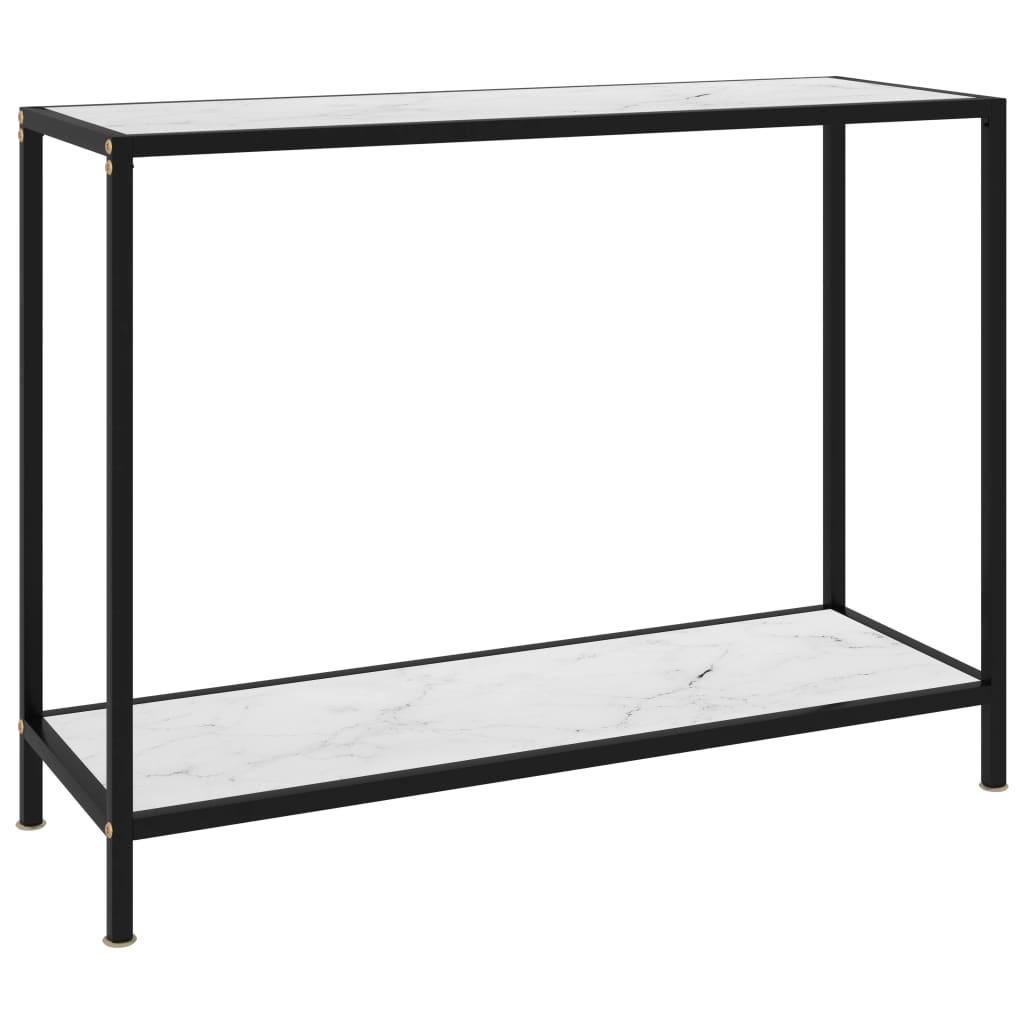 Konzolni stol bijeli 100 x 35 x 75 cm od kaljenog stakla