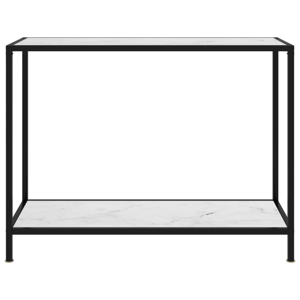 Konzolni stol bijeli 100 x 35 x 75 cm od kaljenog stakla