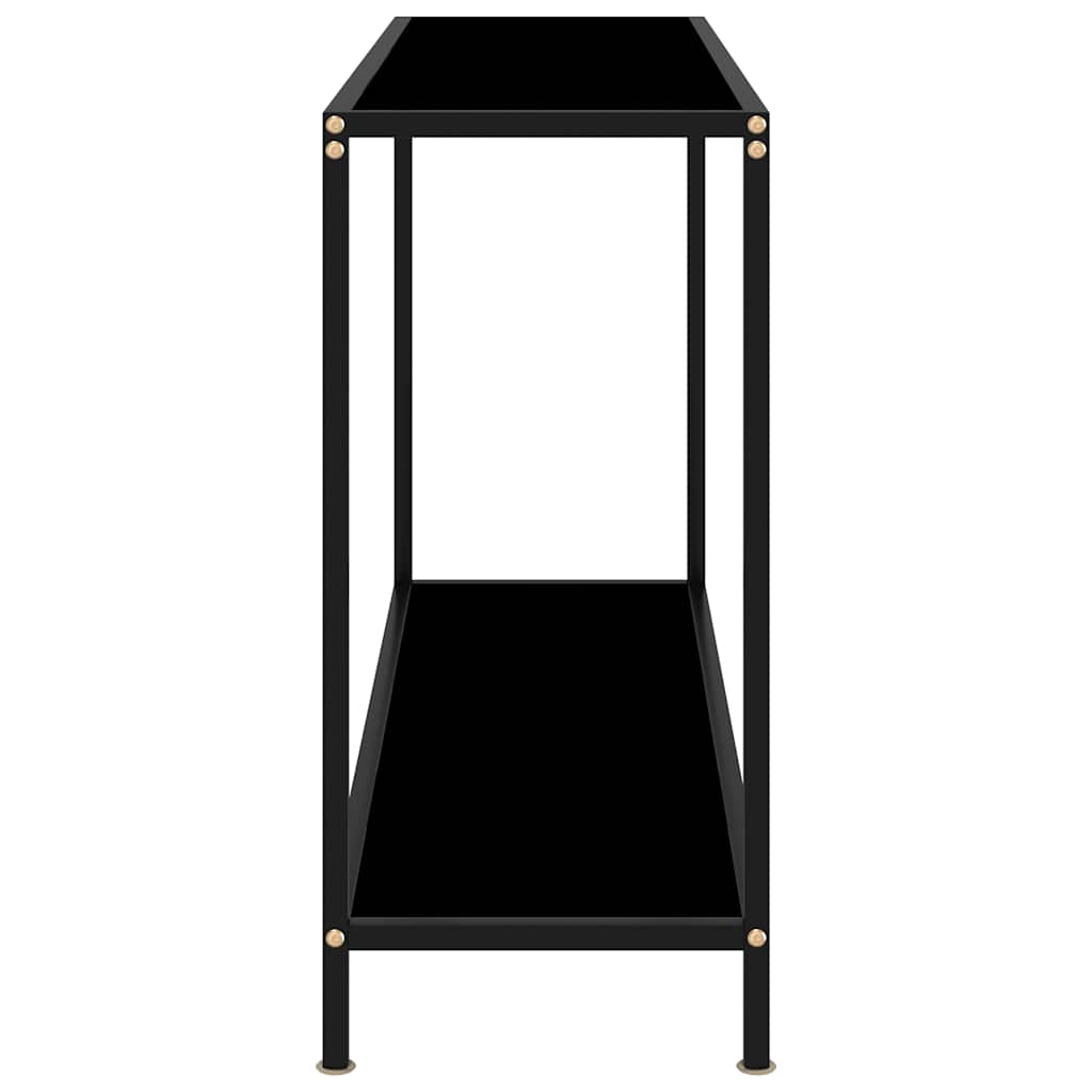 Konzolni stol crni 120 x 35 x 75 cm od kaljenog stakla