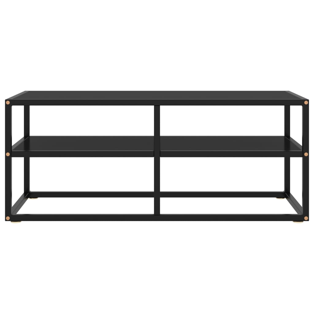 TV ormarić crni s crnim staklom 100 x 40 x 40 cm