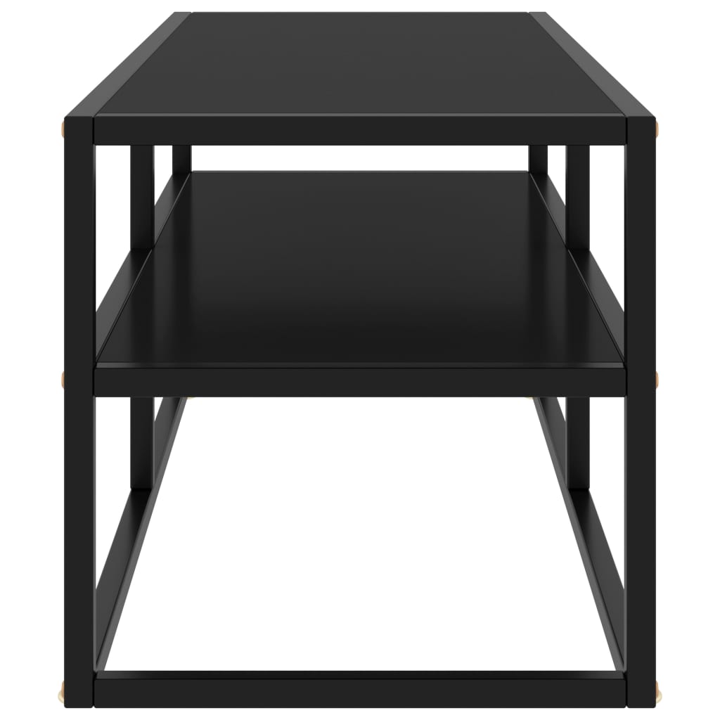 TV ormarić crni s crnim staklom 100 x 40 x 40 cm