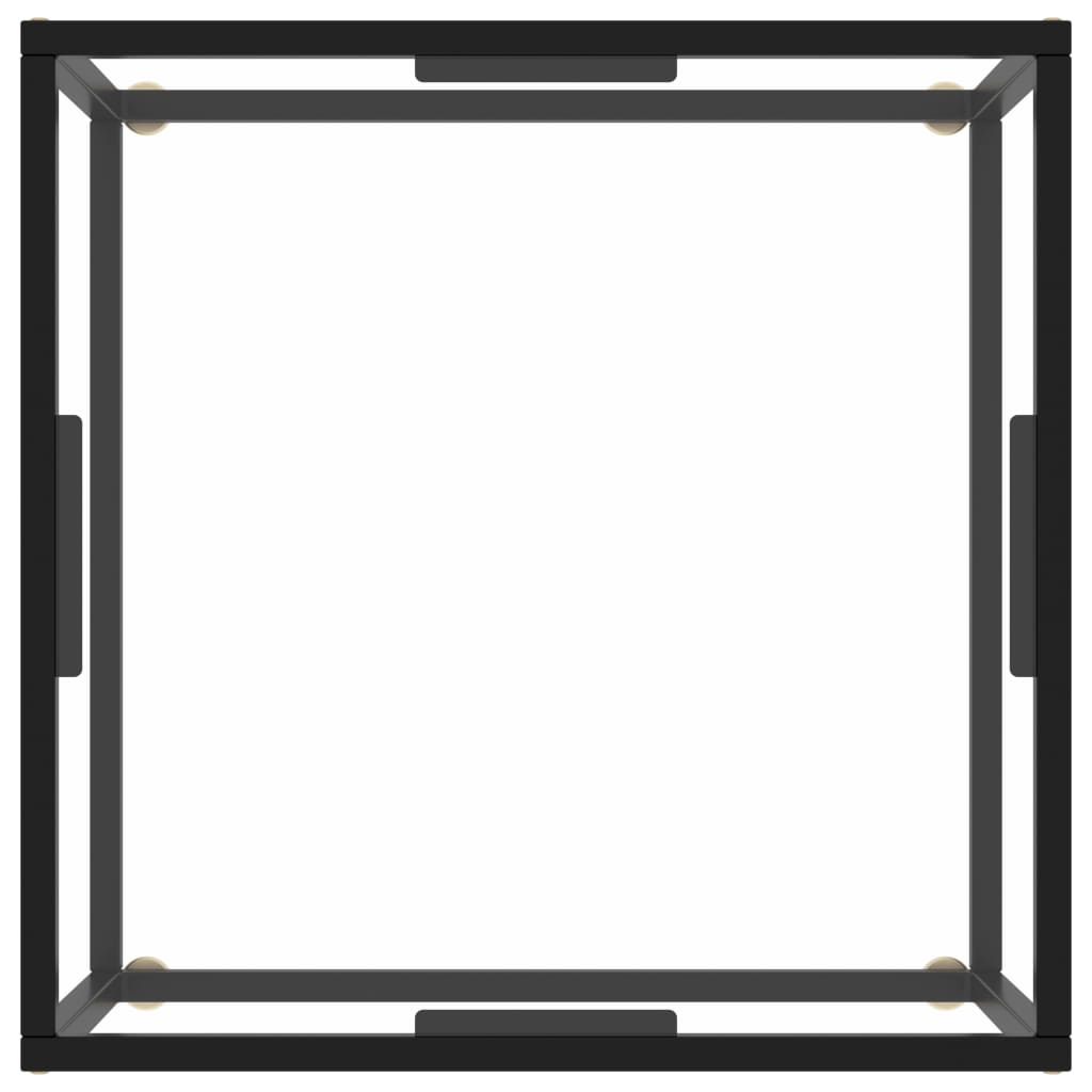 Stolić za kavu crni s kaljenim staklom 60 x 60 x 35 cm