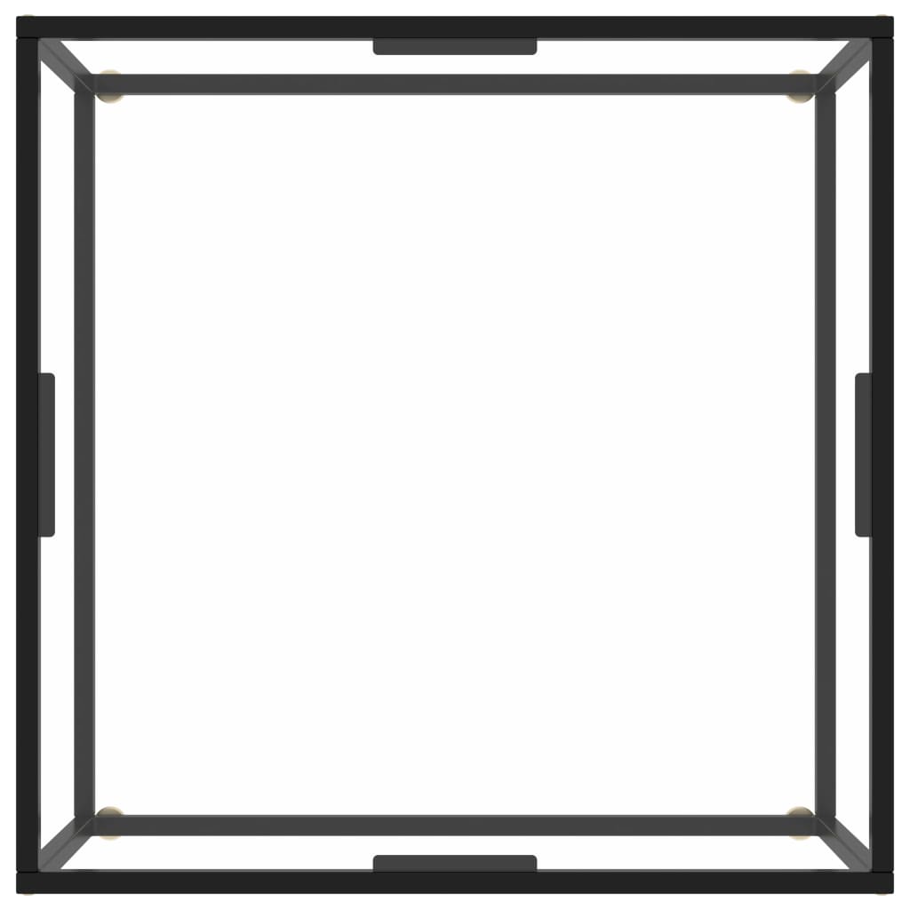 Stolić za kavu crni s kaljenim staklom 80 x 80 x 35 cm