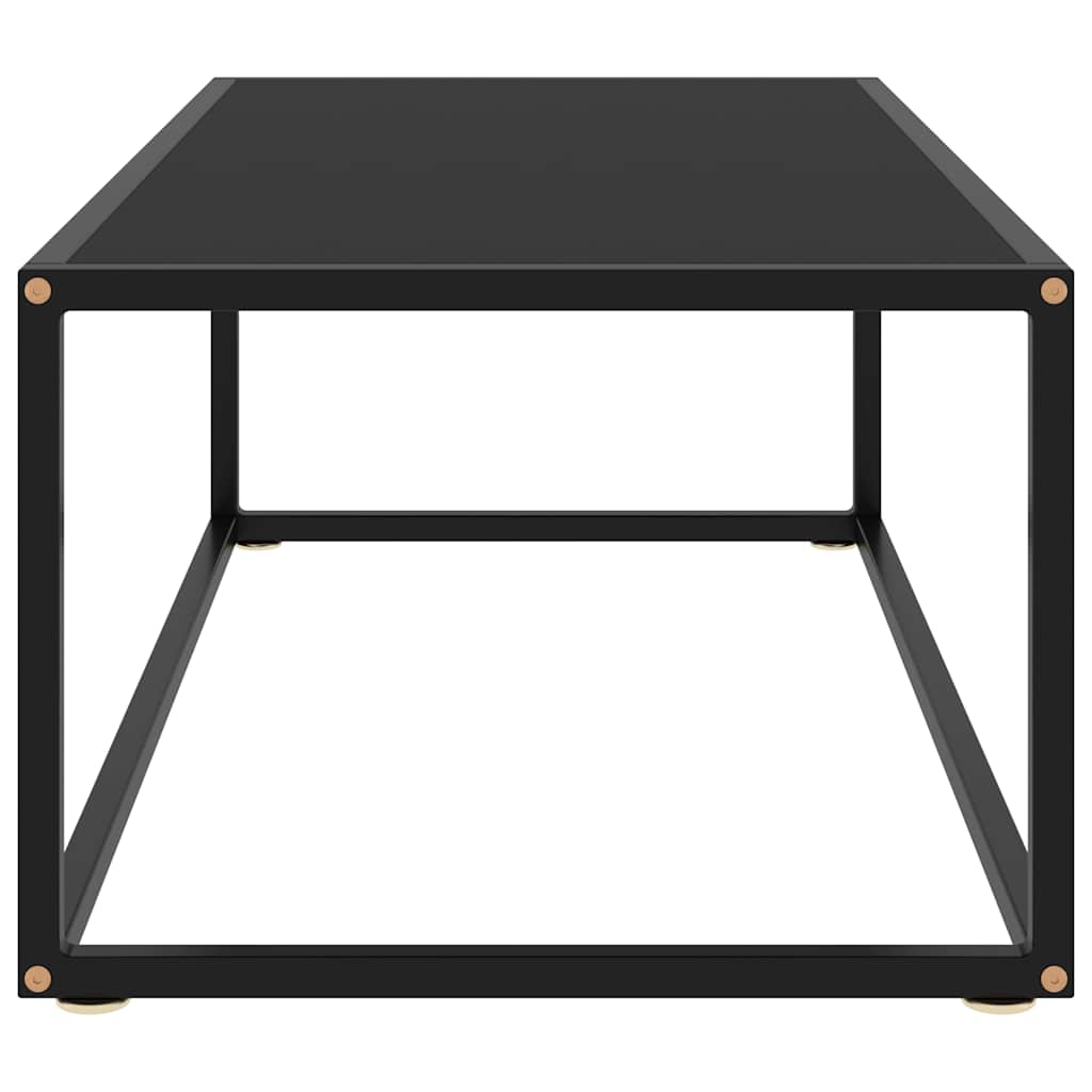 Stolić za kavu crni s crnim staklom 100 x 50 x 35 cm