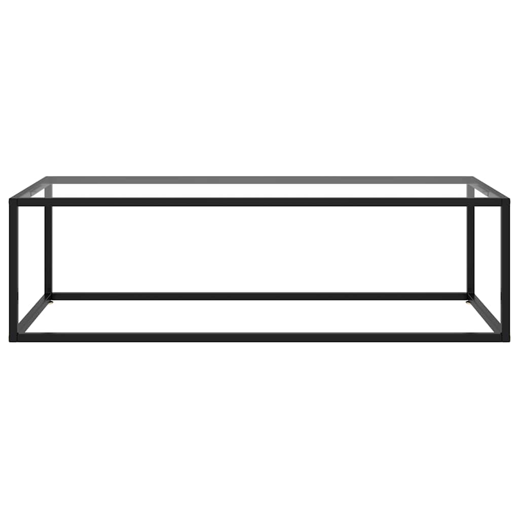 Stolić za kavu crni s kaljenim staklom 120 x 60 x 35 cm