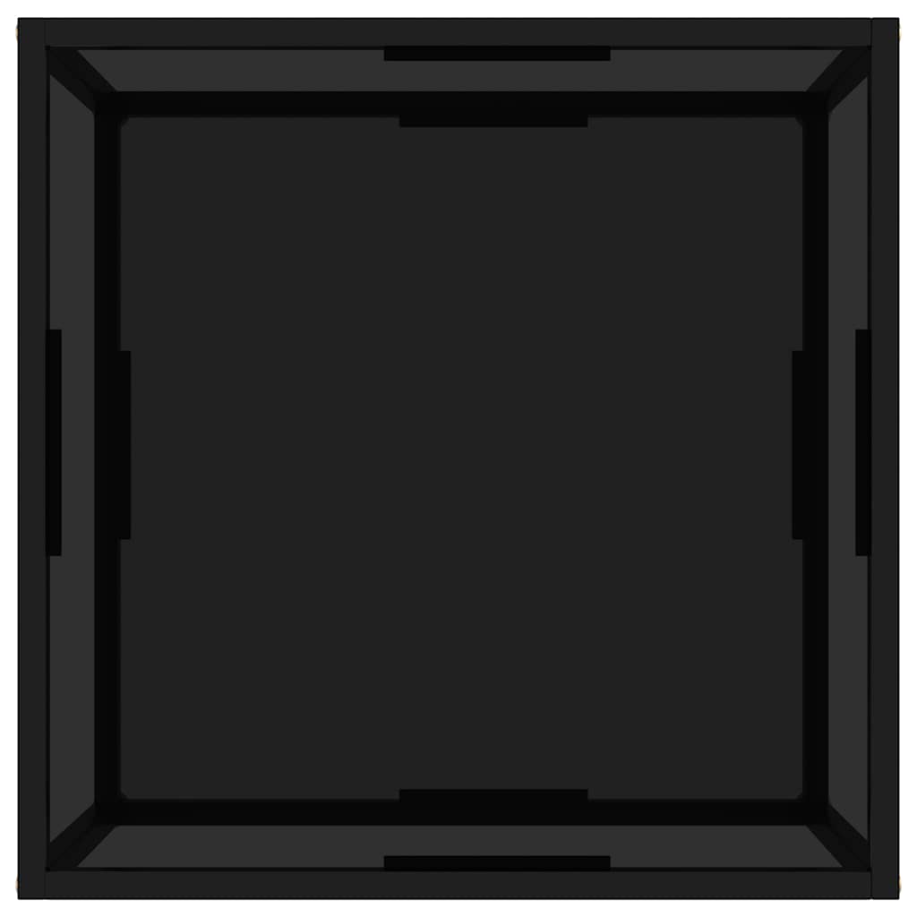 Stolić za kavu crni 60 x 60 x 35 cm od kaljenog stakla