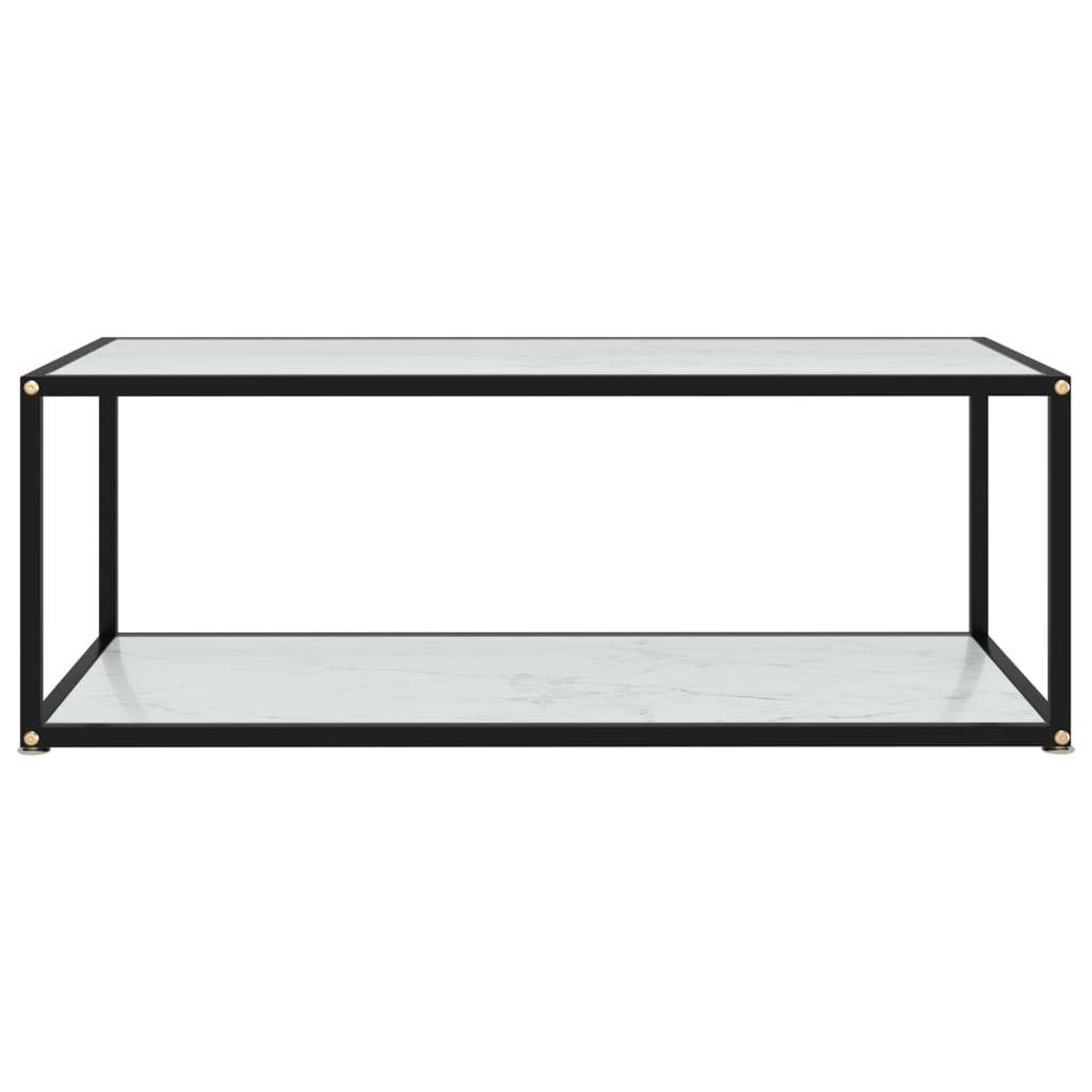 Stolić za kavu bijeli 100 x 50 x 35 cm od kaljenog stakla