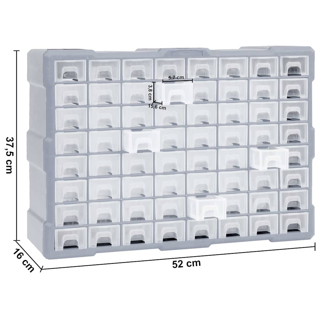 Organizator sa 64 ladice 52 x 16 x 37,5 cm