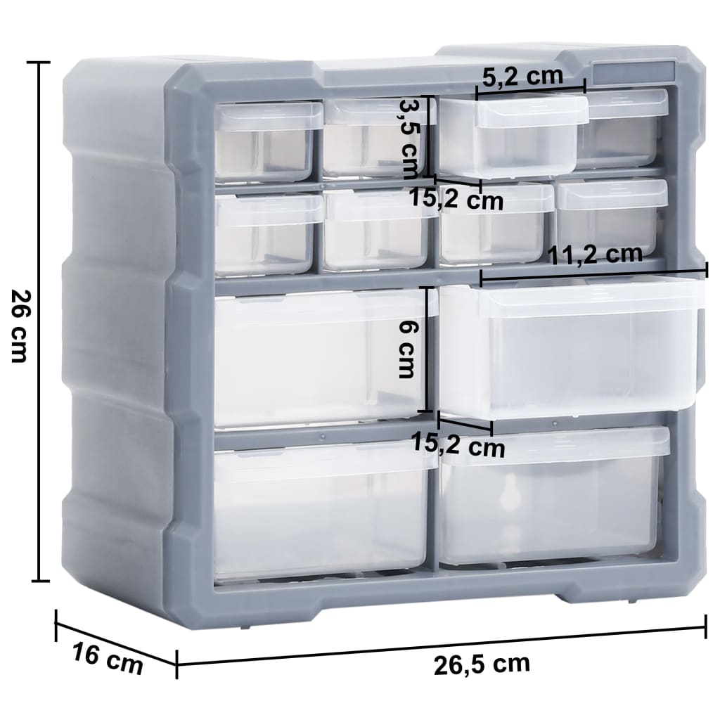 Organizatori s 12 ladica 2 kom 26,5 x 16 x 26 cm
