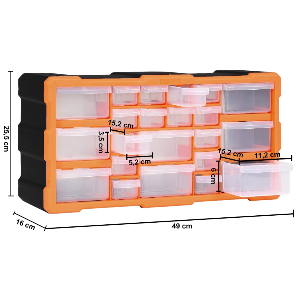 Organizator s 22 ladice 49 x 16 x 25,5 cm