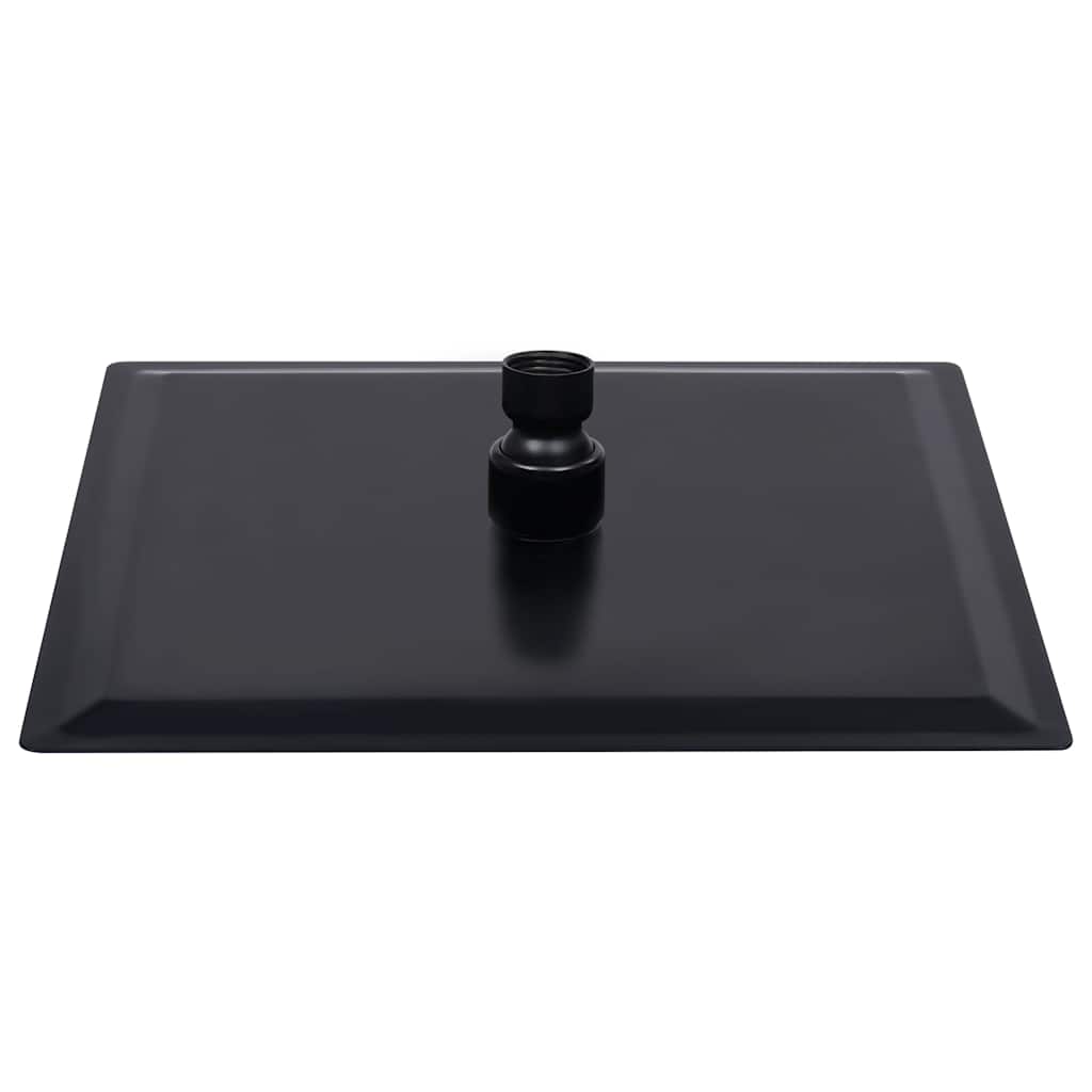 Glava za tuš od nehrđajućeg čelika četvrtasta crna 20 x 20 cm