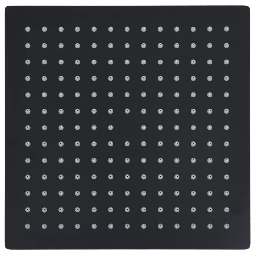 Glava za tuš od nehrđajućeg čelika 25 x 25 cm četvrtasta crna