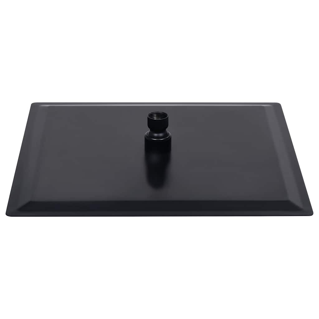Glava za tuš od nehrđajućeg čelika četvrtasta crna 30 x 30 cm