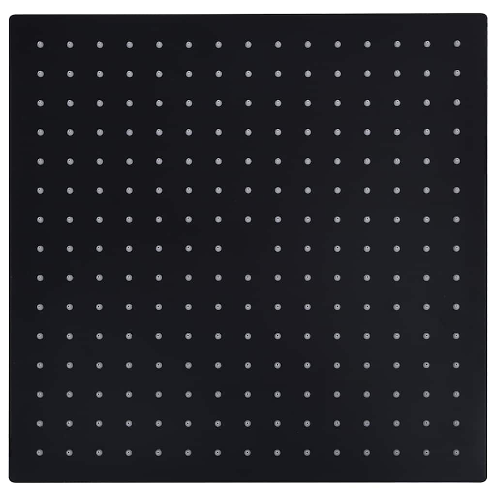 Glava za tuš od nehrđajućeg čelika četvrtasta crna 40 x 40 cm
