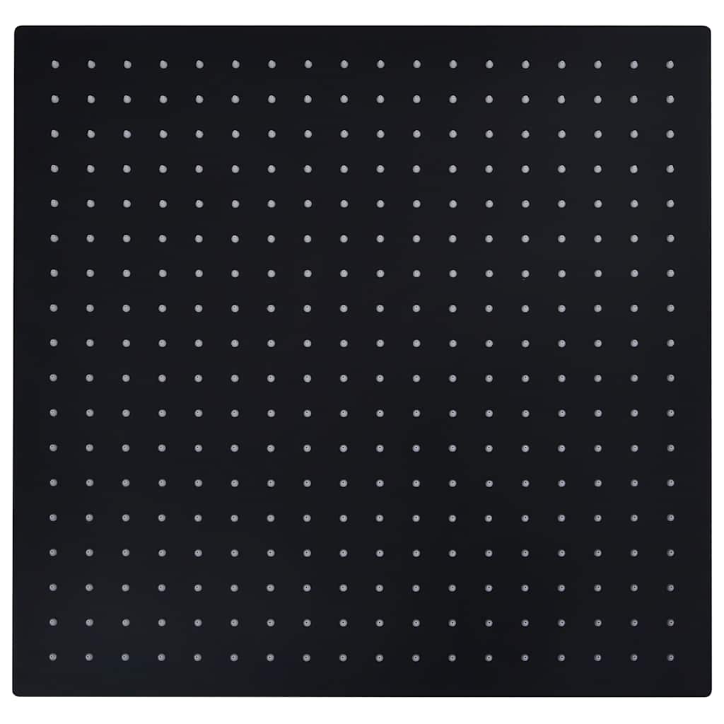 Glava za tuš od nehrđajućeg čelika četvrtasta crna 50 x 50 cm