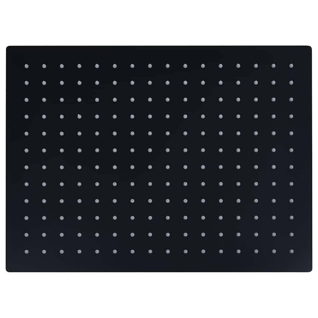 Glava za tuš od nehrđajućeg čelika 40 x 30 cm pravokutna crna