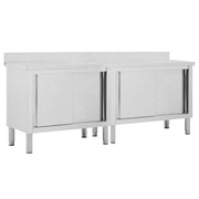 Radni stolovi s kliznim vratima 2 kom 200x50x(95-97)cm cm čelik