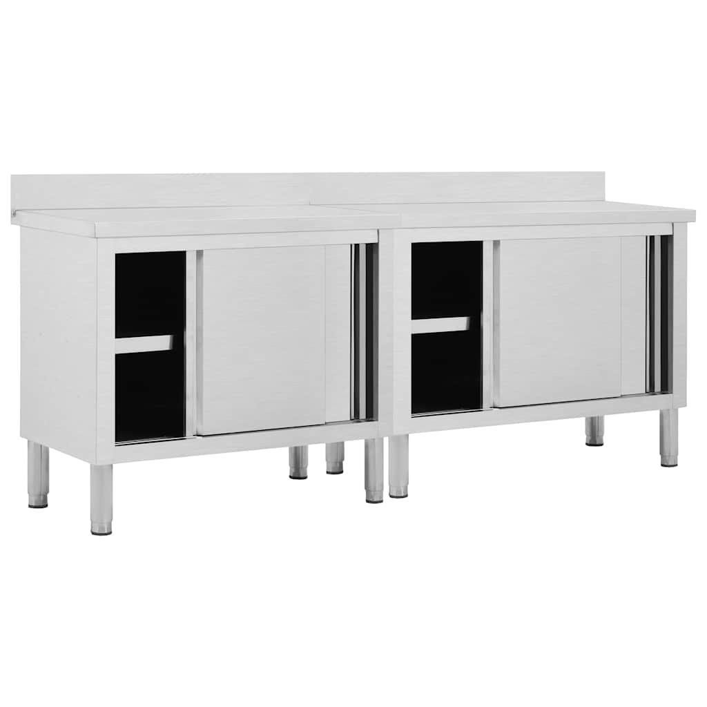 Radni stolovi s kliznim vratima 2 kom 200x50x(95-97)cm cm čelik