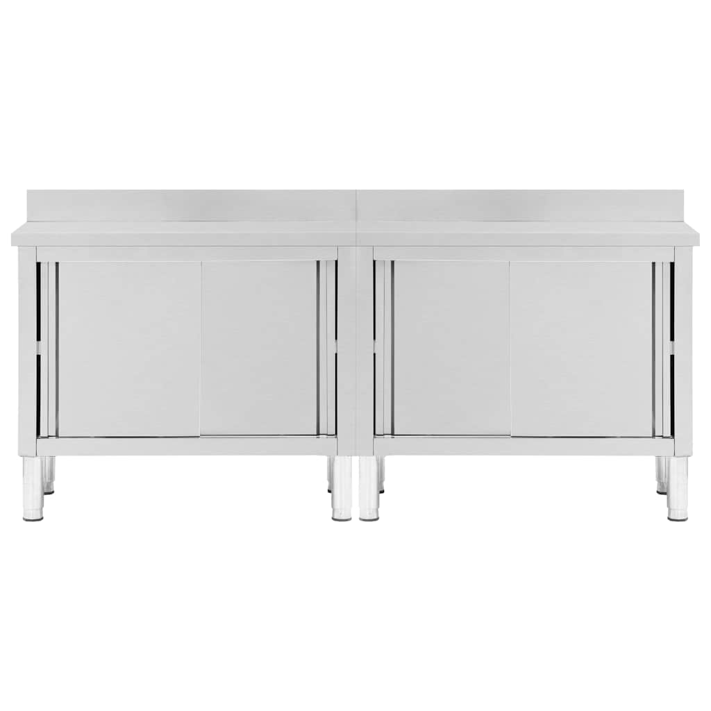 Radni stolovi s kliznim vratima 2 kom 200x50x(95-97)cm cm čelik