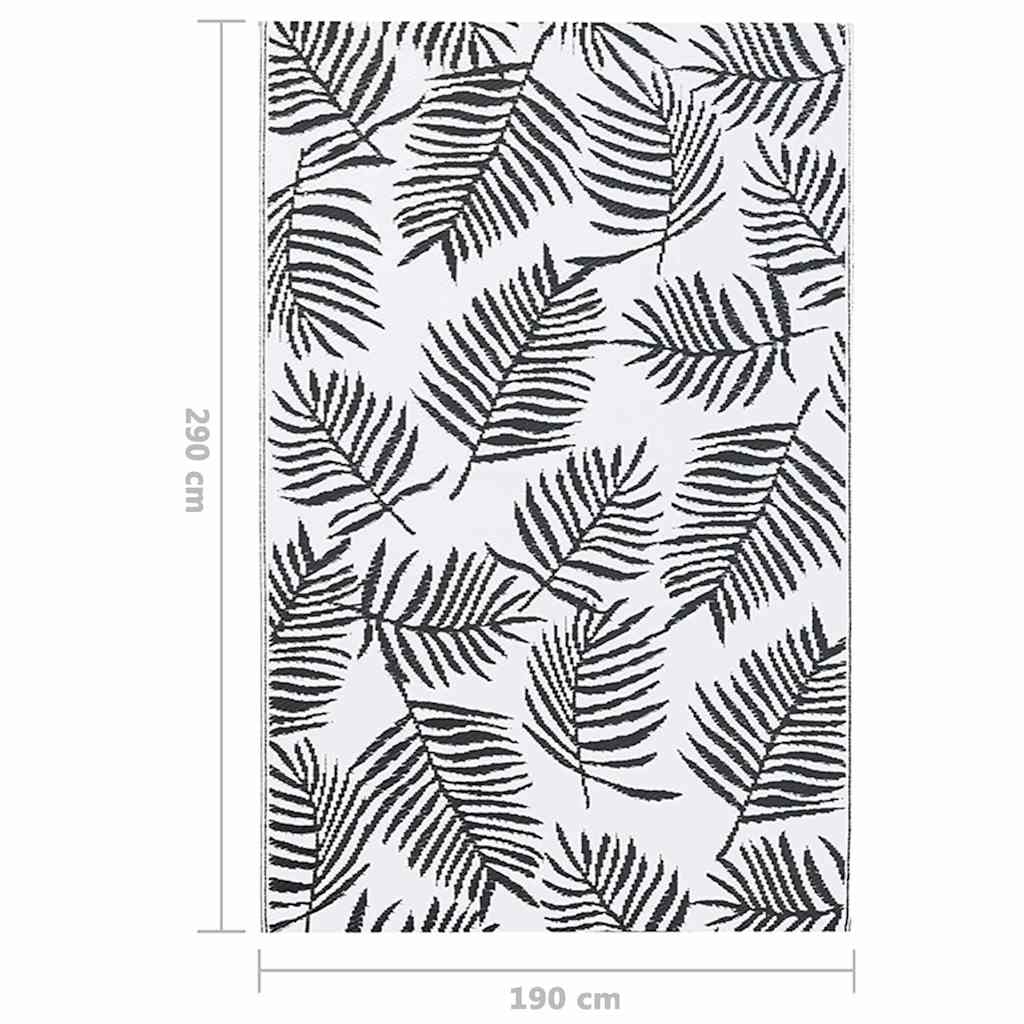 Vanjski tepih ARAKIL bijelo-crni 190 x 290 cm PP Bijela