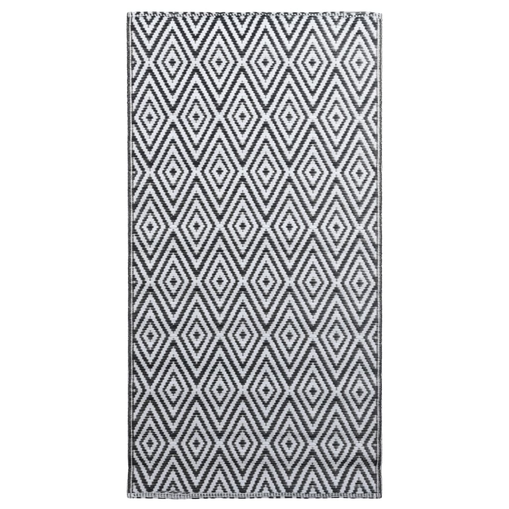 Vanjski tepih ARAKIL bijelo-crni 80 x 150 cm PP