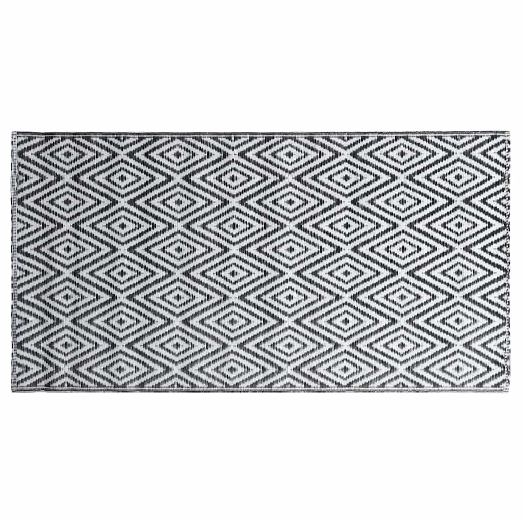 Vanjski tepih ARAKIL bijelo-crni 120 x 180 cm PP Bijela