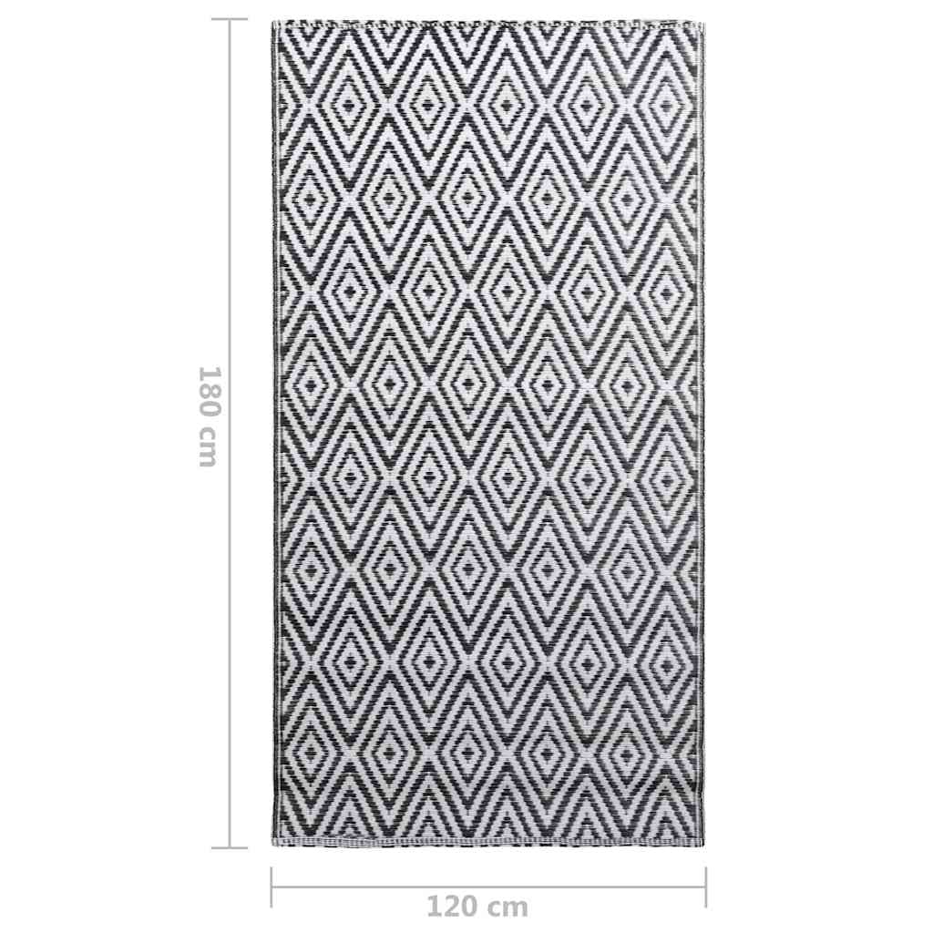Vanjski tepih ARAKIL bijelo-crni 120 x 180 cm PP Bijela