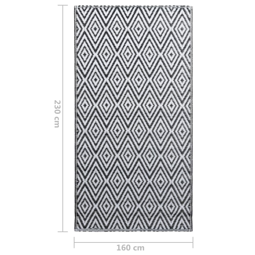 Vanjski tepih ARAKIL bijelo-crni 160 x 230 cm PP