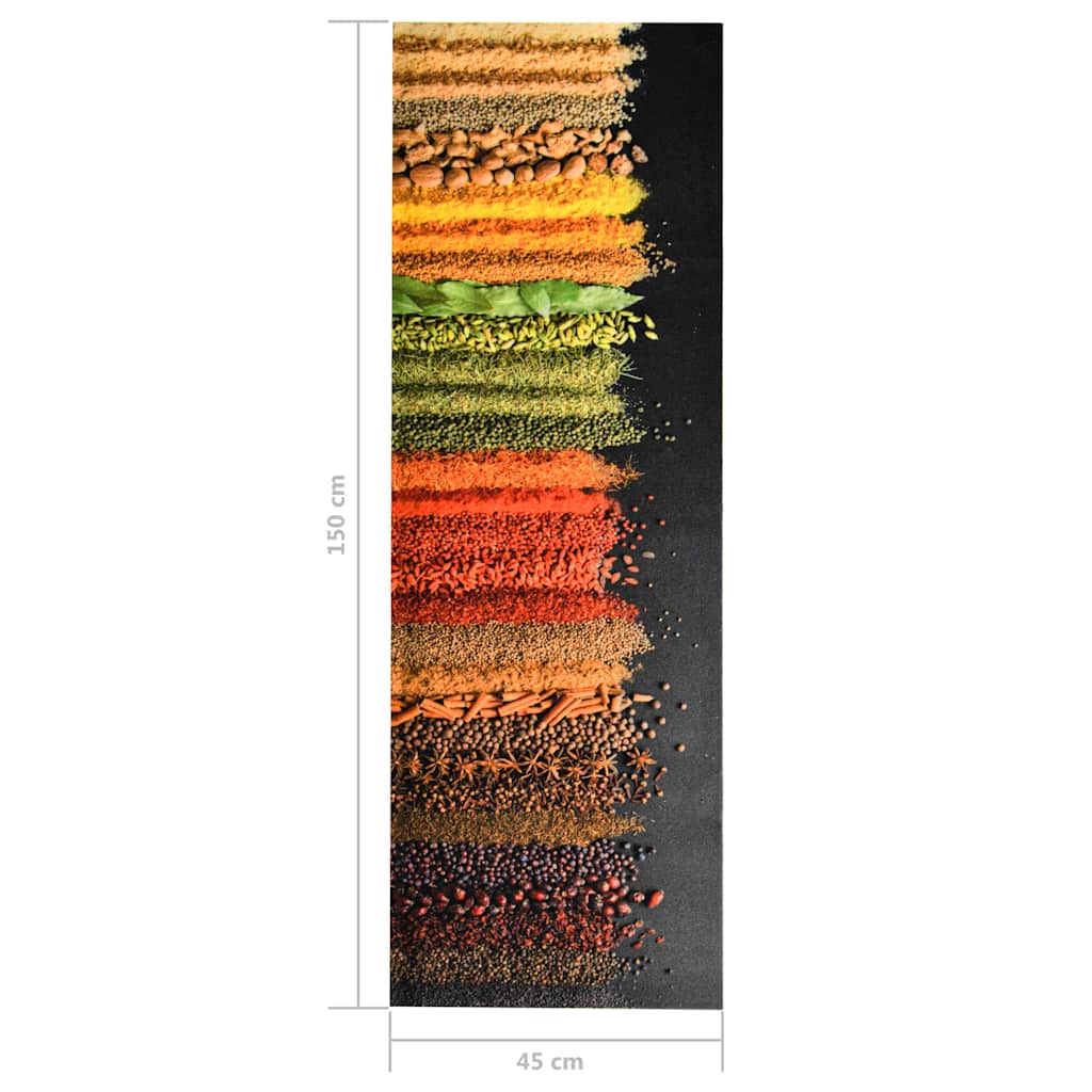 Prostirka za kuhinjski pod s uzorkom začina periva 45 x 150 cm